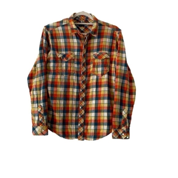 Reversible Billabong plaid flanel snap closure flannel long sleeve plaid shirt M - Picture 3 of 9